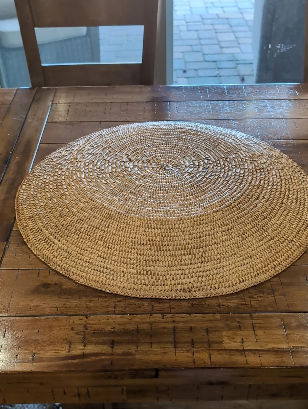 Vintage African Coiled Basket Tray Oversized 22